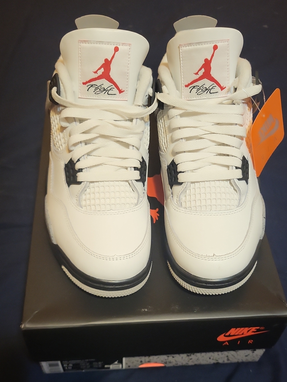 Nike Men's White Black Jordan Retro 4s Sneakers